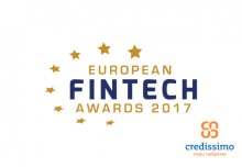 Credissimo - претендент за титлата "Европейски иноватор на 2017" на European FinTech Awards 2017